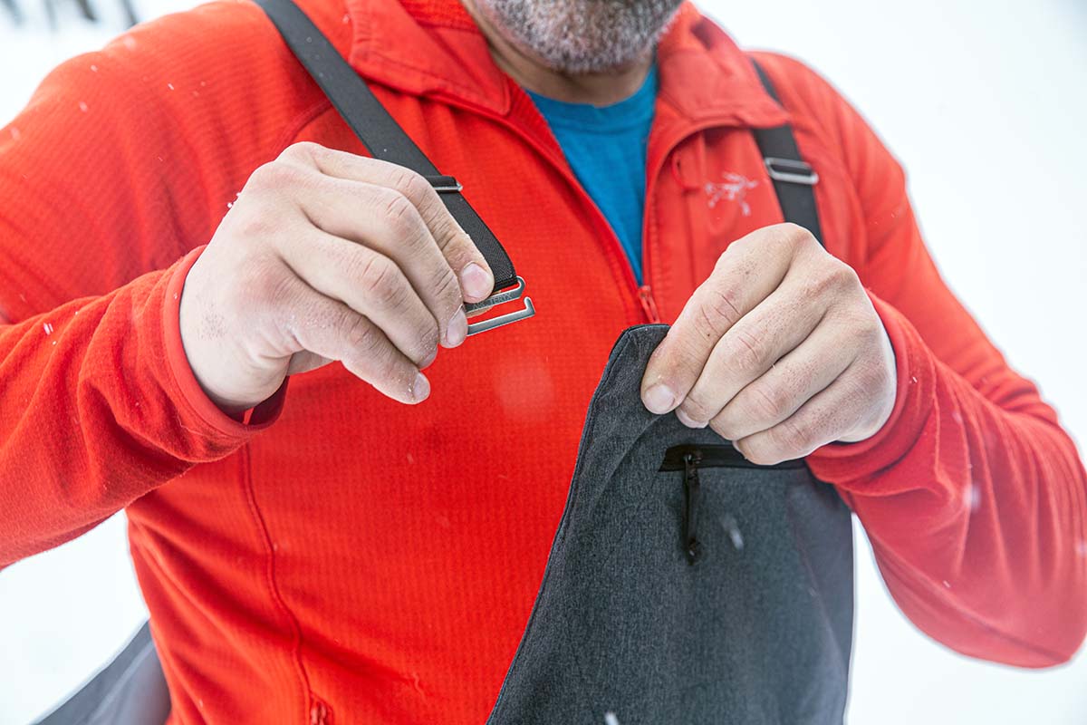 Arc'teryx Micon SV bib (suspender strap hook)